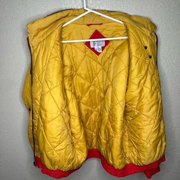 Vintage Braetan Red Yellow Southwestern Puffer Native Style Jacket S - Picture 7 of 8